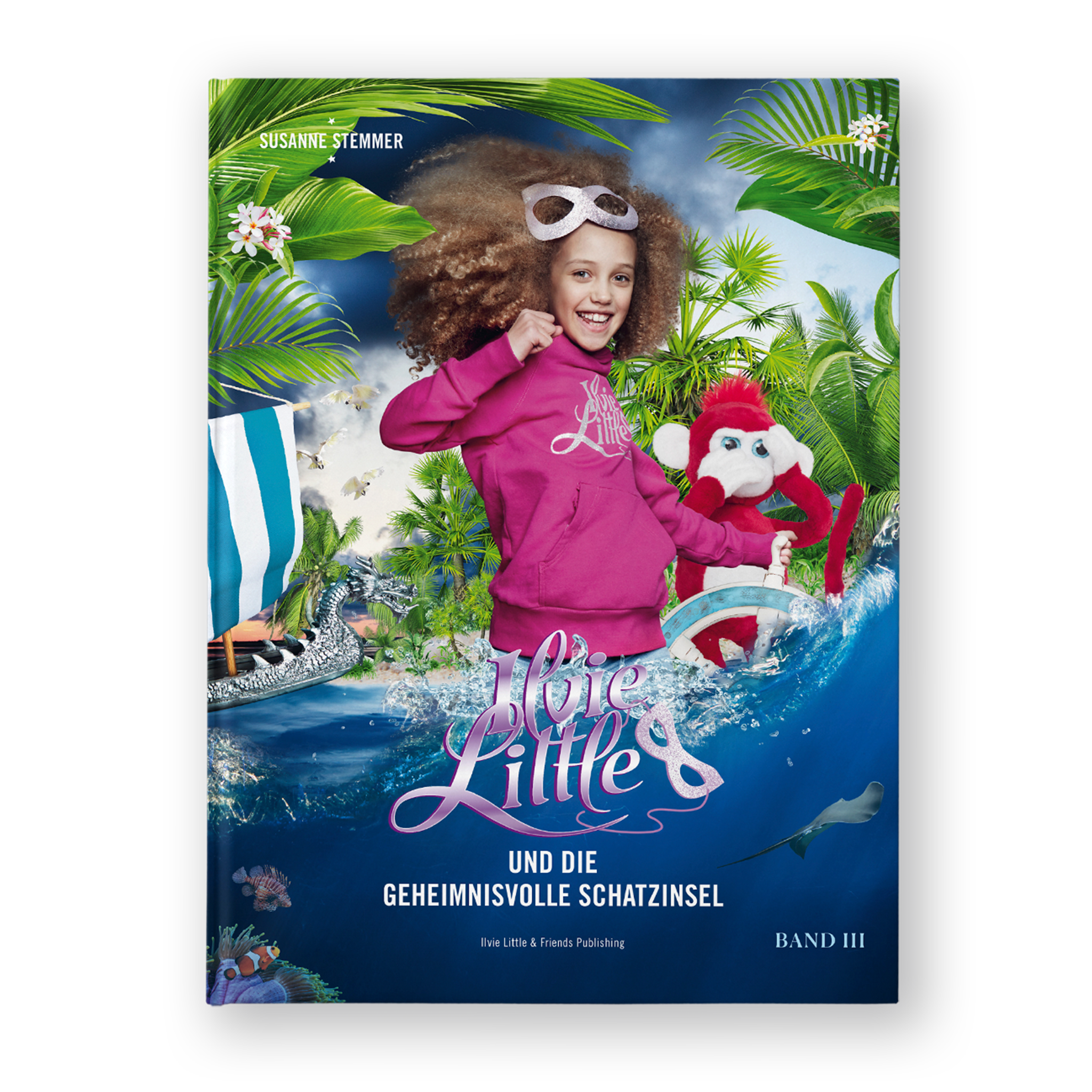 Cover of Ilvie Little und die geheimnisvolle Schatzinsel Special Edition 3 featuring Ilvie Little and Theo on a tropical pirate adventure