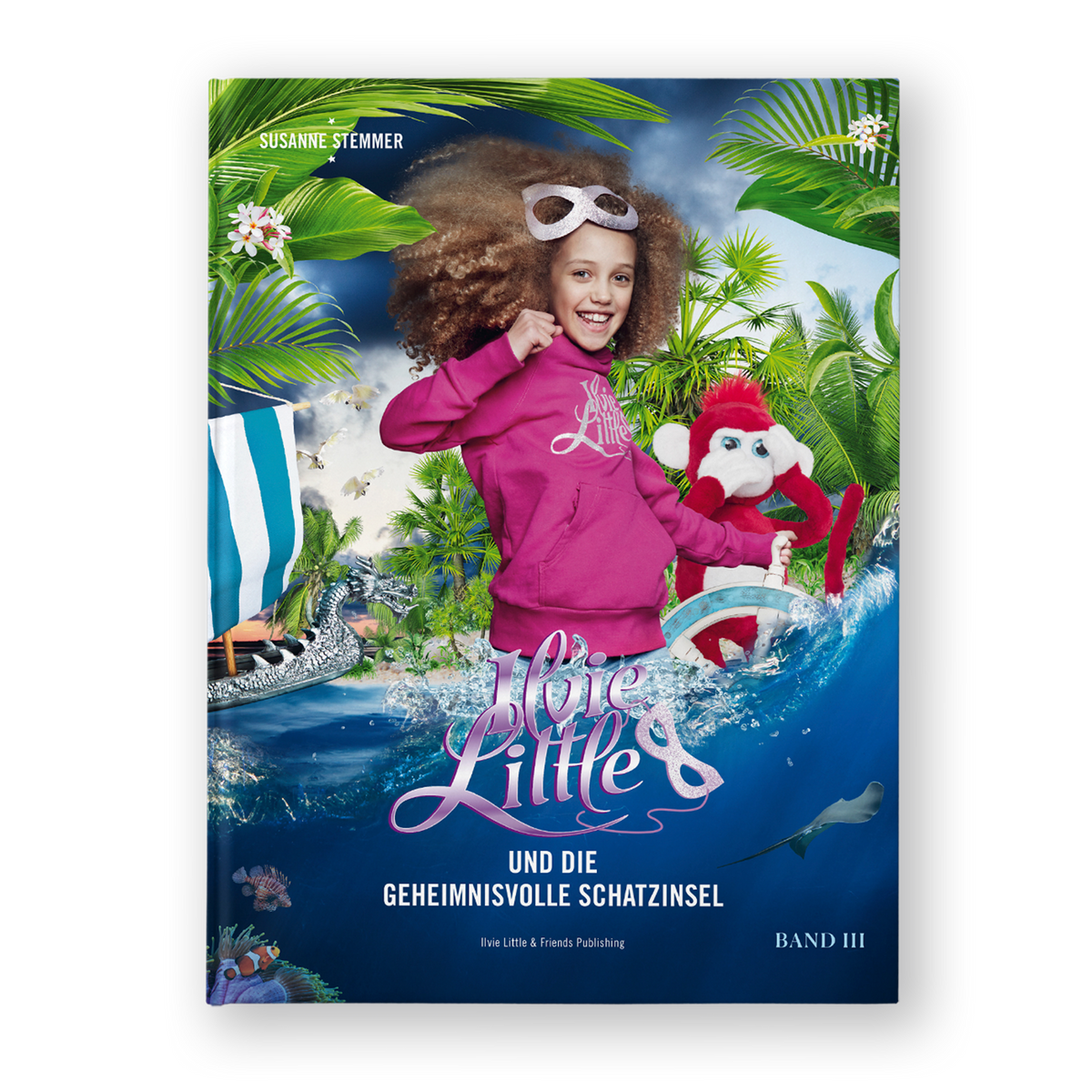 Cover of Ilvie Little und die geheimnisvolle Schatzinsel Special Edition 3 featuring Ilvie Little and Theo on a tropical pirate adventure