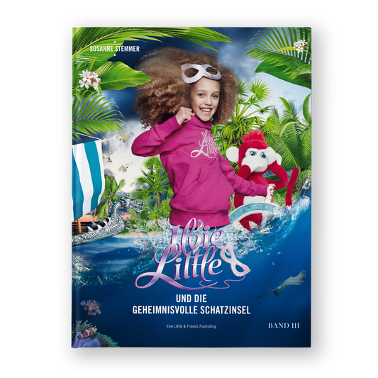 Cover of Ilvie Little und die geheimnisvolle Schatzinsel Special Edition 3 featuring Ilvie Little and Theo on a tropical pirate adventure
