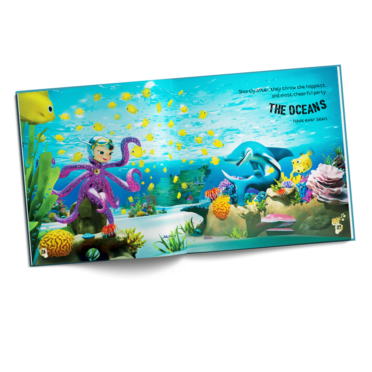 nterior spread from Luna Octopus – Sharky’s Adventurous Rescue celebrating ocean life, friendship and why our oceans are worth protecting